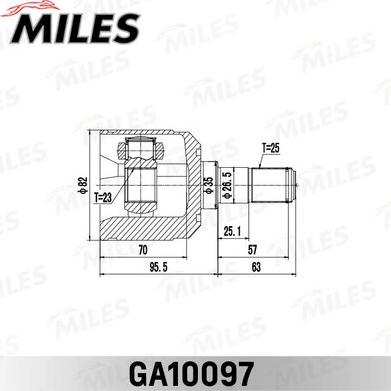 Miles GA10097 - Шарнирный комплект, ШРУС, приводной вал unicars.by