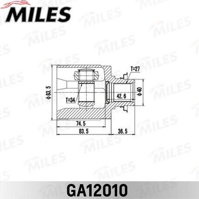 Miles GA12010 - Шарнирный комплект, ШРУС, приводной вал unicars.by