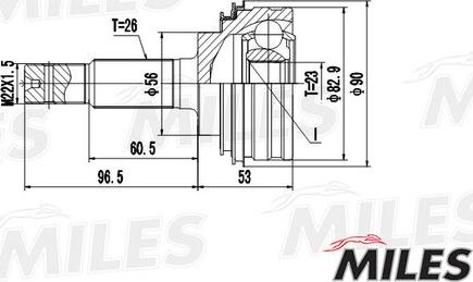 Miles GA20469 - Шарнирный комплект, ШРУС, приводной вал unicars.by