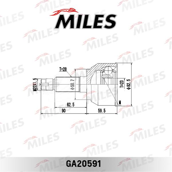 Miles GA20591 - Шарнир, ШРУС, приводной вал unicars.by