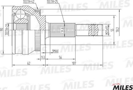 Miles GA20336 - Шарнирный комплект, ШРУС, приводной вал unicars.by