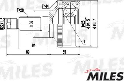 Miles GA20234 - Шарнирный комплект, ШРУС, приводной вал unicars.by