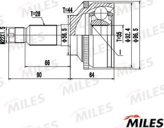 Miles GA20713 - Шарнирный комплект, ШРУС, приводной вал unicars.by