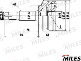 Miles GA20730 - Шарнирный комплект, ШРУС, приводной вал unicars.by