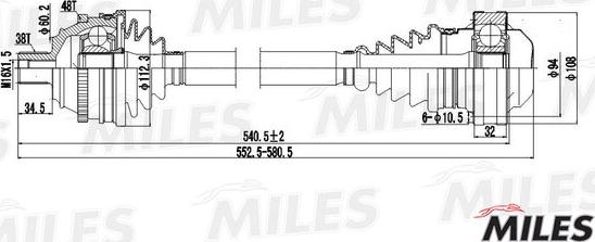 Miles GC00139 - Приводной вал unicars.by