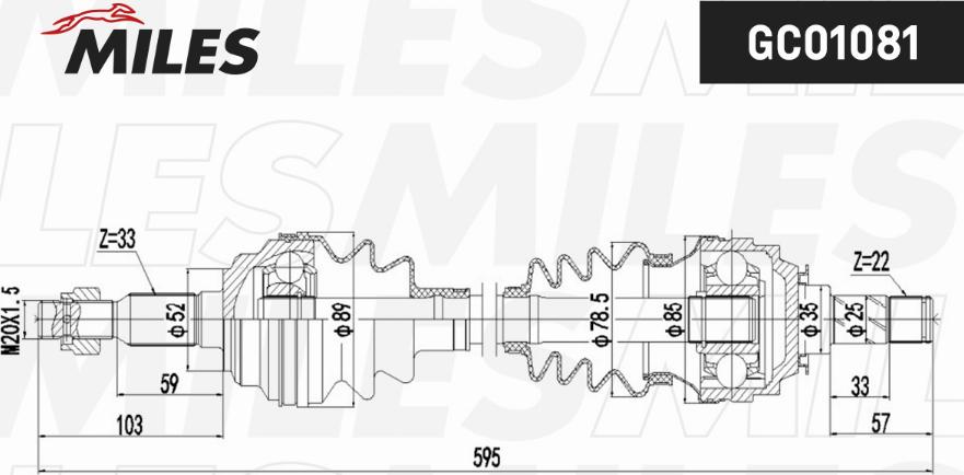 Miles GC01081 - Приводной вал unicars.by