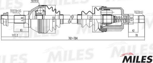 Miles GC01147 - Приводной вал unicars.by