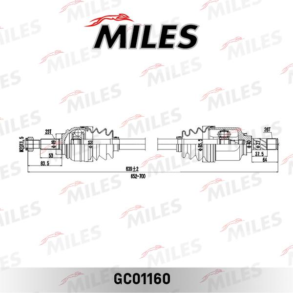 Miles GC01160 - Приводной вал unicars.by