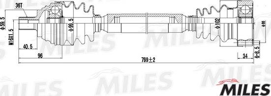 Miles GC02002 - Приводной вал unicars.by