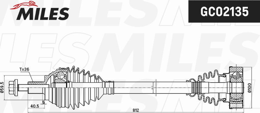 Miles GC02135 - Приводной вал unicars.by