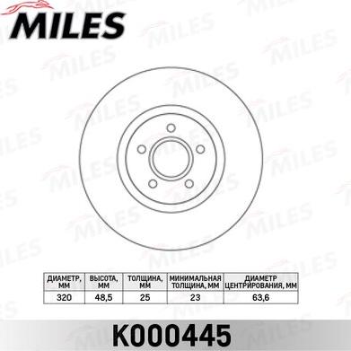 Miles K000445 - Тормозной диск unicars.by