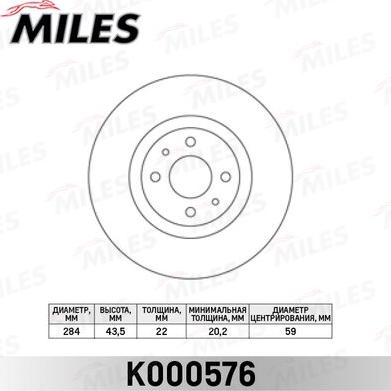 Miles K000576 - Тормозной диск unicars.by