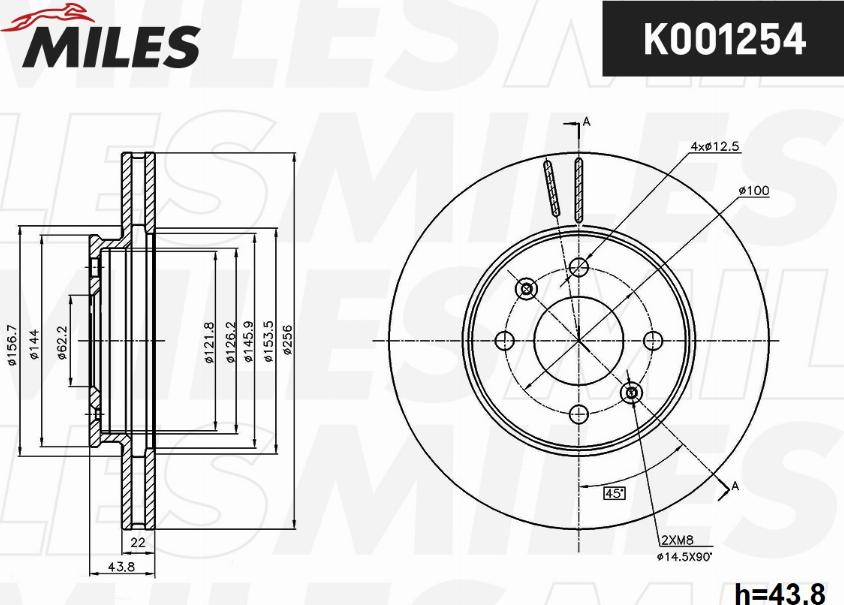 Miles K001254 - Тормозной диск unicars.by