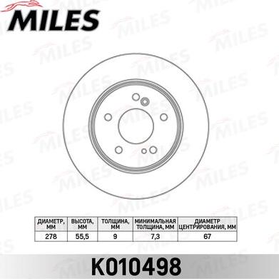 Miles K010498 - Тормозной диск unicars.by