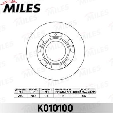 Miles K010100 - Тормозной диск unicars.by