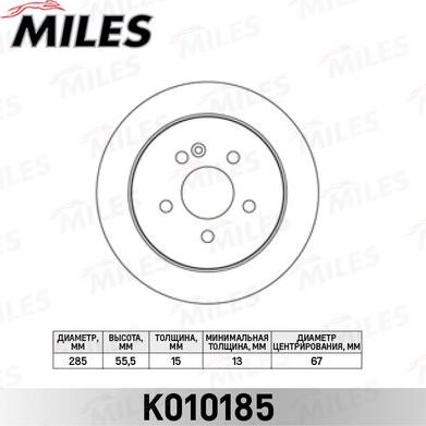 Miles K010185 - Тормозной диск unicars.by