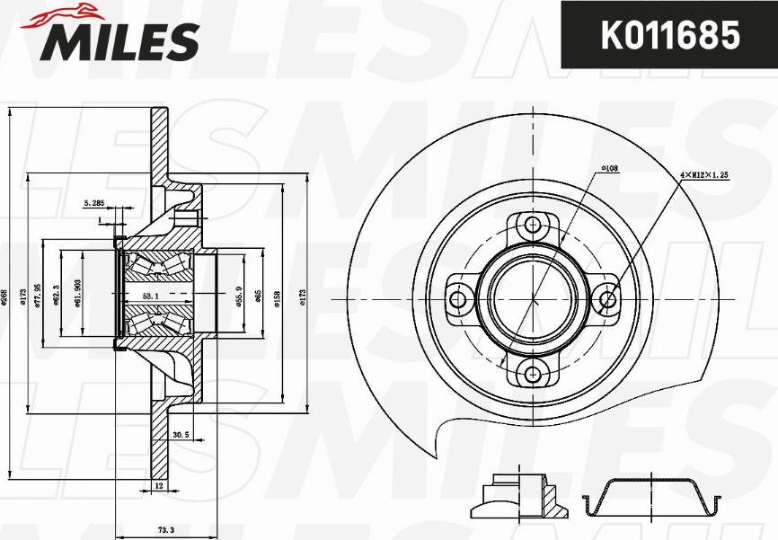 Miles K011685 - Тормозной диск unicars.by