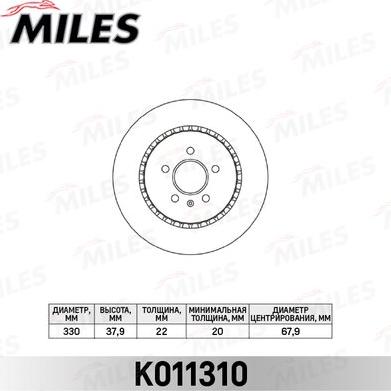 Miles K011310 - Тормозной диск unicars.by