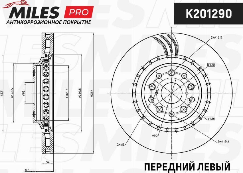 Miles K201290 - Тормозной диск unicars.by