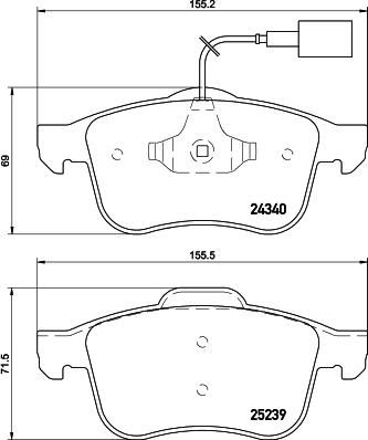 Mintex MDB3121 - Тормозные колодки, дисковые, комплект unicars.by