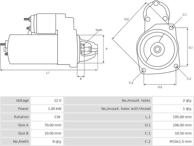 Mitsubishi M0T84585 - Стартер unicars.by