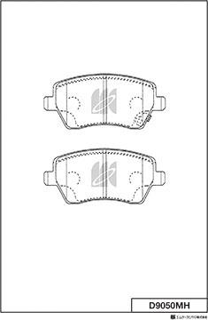 MK Kashiyama D9050MH - Тормозные колодки, дисковые, комплект unicars.by