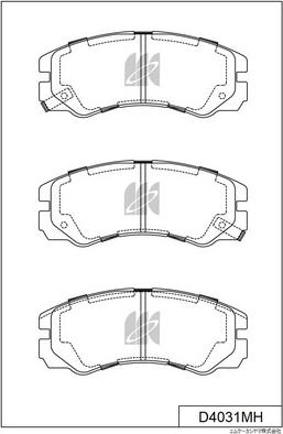 MK Kashiyama D4031MH - Тормозные колодки, дисковые, комплект unicars.by