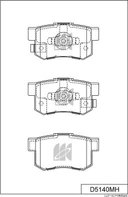 MK Kashiyama D5140MH - Тормозные колодки, дисковые, комплект unicars.by