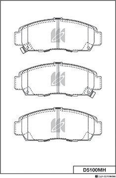 MK Kashiyama D5100MH - Тормозные колодки, дисковые, комплект unicars.by
