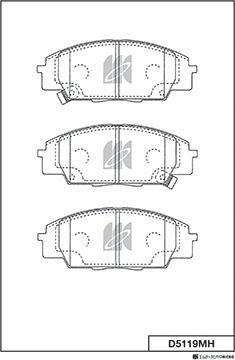 MK Kashiyama D5119MH - Тормозные колодки, дисковые, комплект unicars.by