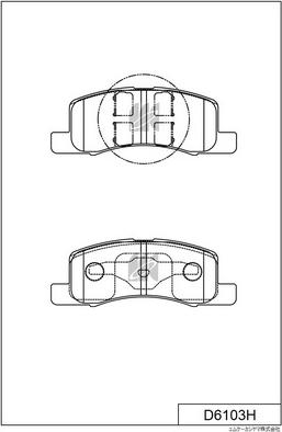 MK Kashiyama D6103H - Тормозные колодки, дисковые, комплект unicars.by