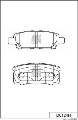MK Kashiyama D6124H - Тормозные колодки, дисковые, комплект unicars.by