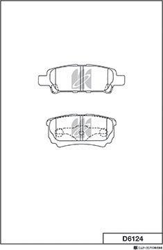 MK Kashiyama D6124 - Тормозные колодки, дисковые, комплект unicars.by