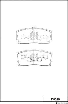 MK Kashiyama D0018 - Тормозные колодки, дисковые, комплект unicars.by