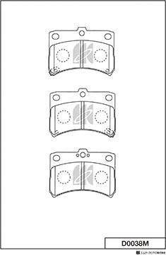 MK Kashiyama D0038M - Тормозные колодки, дисковые, комплект unicars.by