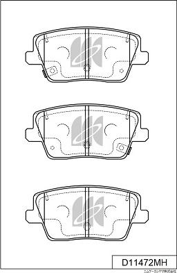 MK Kashiyama D11472MH - Тормозные колодки, дисковые, комплект unicars.by