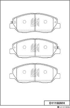 MK Kashiyama D11198MH - Тормозные колодки, дисковые, комплект unicars.by