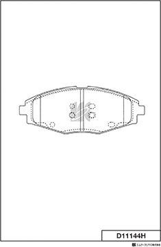 MK Kashiyama D11144H - Тормозные колодки, дисковые, комплект unicars.by