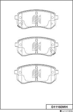 MK Kashiyama D11160MH - Тормозные колодки, дисковые, комплект unicars.by