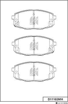 MK Kashiyama D11163MH - Тормозные колодки, дисковые, комплект unicars.by