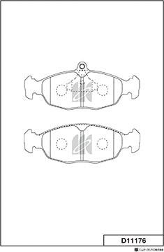 MK Kashiyama D11176 - Тормозные колодки, дисковые, комплект unicars.by