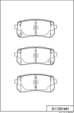 MK Kashiyama D11391MH - Тормозные колодки, дисковые, комплект unicars.by