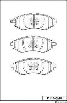 MK Kashiyama D11348MH - Тормозные колодки, дисковые, комплект unicars.by