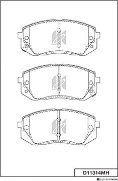 MK Kashiyama D11314MH - Тормозные колодки, дисковые, комплект unicars.by