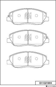 MK Kashiyama D11321MH - Тормозные колодки, дисковые, комплект unicars.by