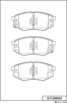 MK Kashiyama D11299MH - Тормозные колодки, дисковые, комплект unicars.by