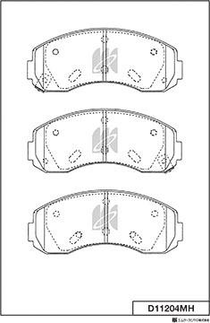 MK Kashiyama D11204MH - Тормозные колодки, дисковые, комплект unicars.by