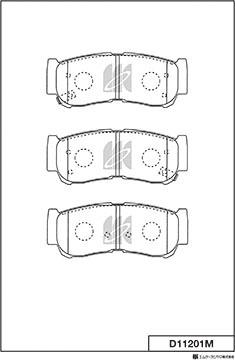 MK Kashiyama D11201M - Тормозные колодки, дисковые, комплект unicars.by