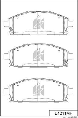 MK Kashiyama D1211MH - Тормозные колодки, дисковые, комплект unicars.by