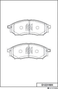 MK Kashiyama D1231MH - Тормозные колодки, дисковые, комплект unicars.by